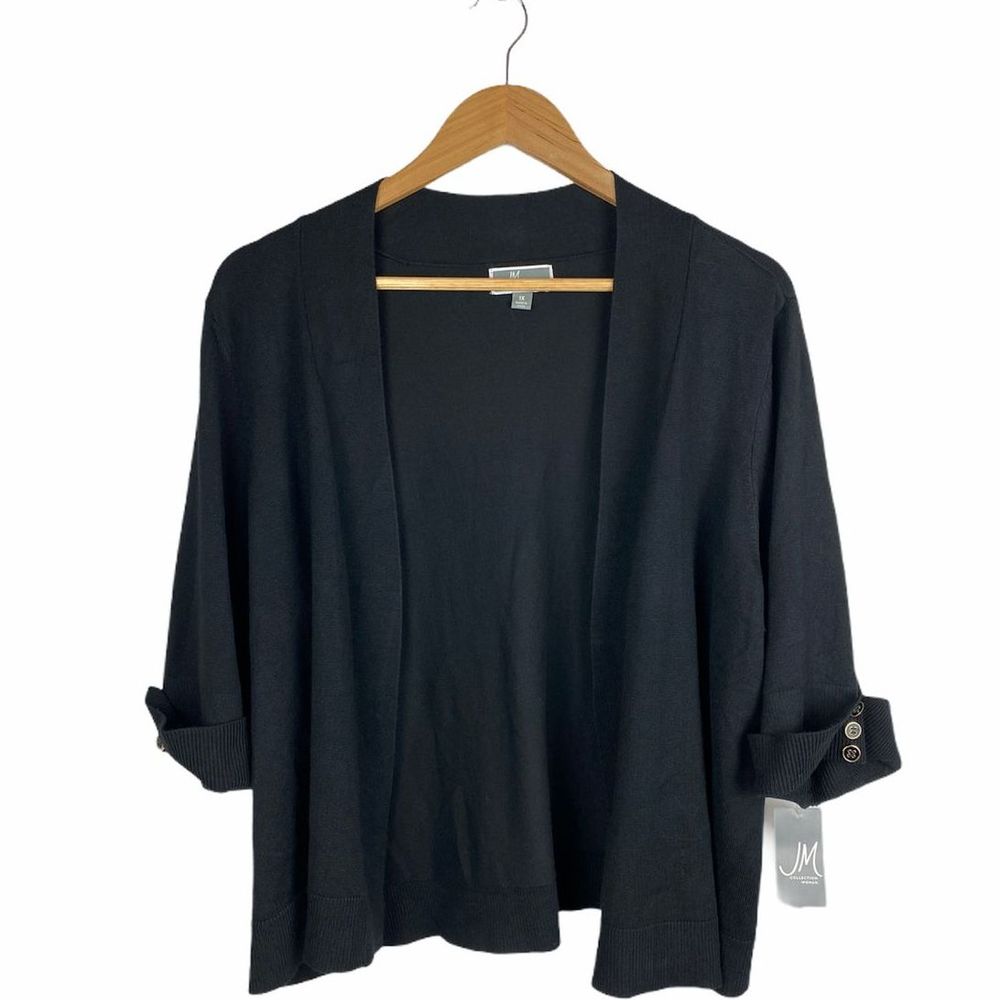 NEW JM Collection Woman's Black Cardigan Size 1X